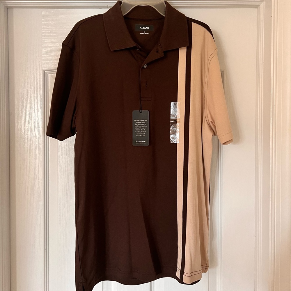 Alfani Luxury Supima Cotton Blend Medium Polo NEW with TAGS